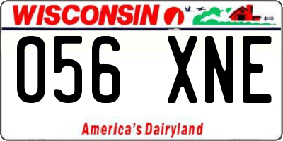 WI license plate 056XNE