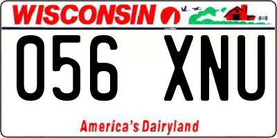 WI license plate 056XNU