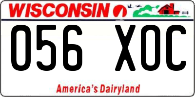WI license plate 056XOC