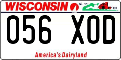WI license plate 056XOD