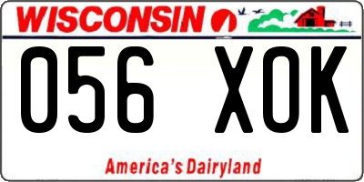 WI license plate 056XOK
