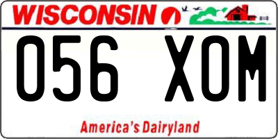 WI license plate 056XOM