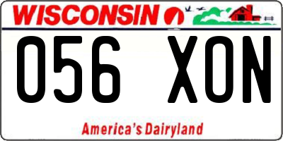 WI license plate 056XON