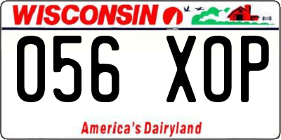 WI license plate 056XOP