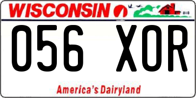 WI license plate 056XOR