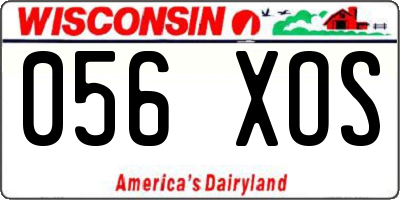 WI license plate 056XOS