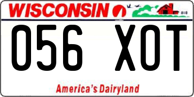 WI license plate 056XOT