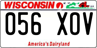 WI license plate 056XOV
