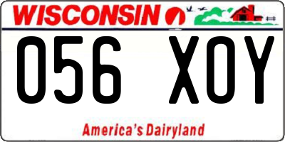 WI license plate 056XOY
