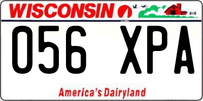 WI license plate 056XPA