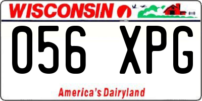 WI license plate 056XPG
