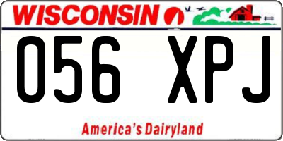 WI license plate 056XPJ