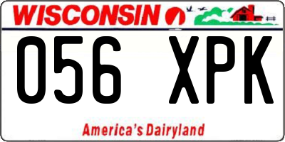WI license plate 056XPK
