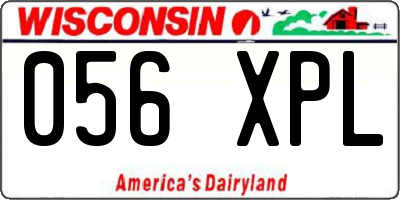 WI license plate 056XPL
