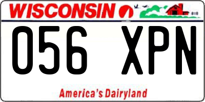 WI license plate 056XPN