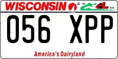 WI license plate 056XPP