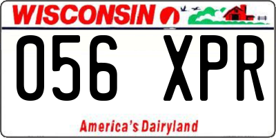 WI license plate 056XPR
