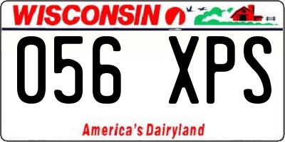 WI license plate 056XPS