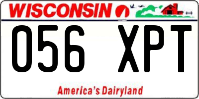 WI license plate 056XPT