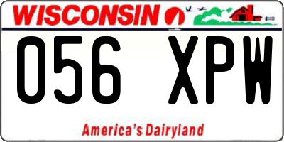 WI license plate 056XPW