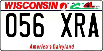 WI license plate 056XRA