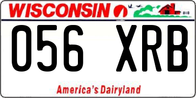 WI license plate 056XRB