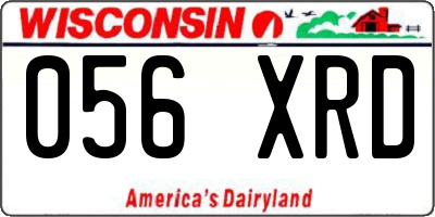 WI license plate 056XRD