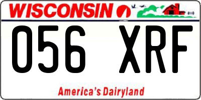 WI license plate 056XRF