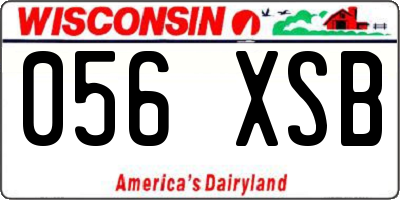 WI license plate 056XSB
