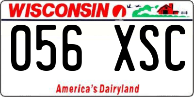 WI license plate 056XSC