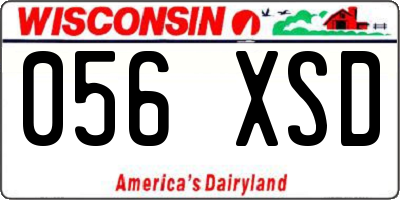 WI license plate 056XSD