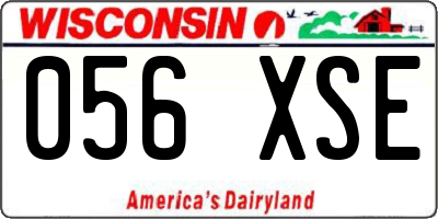 WI license plate 056XSE