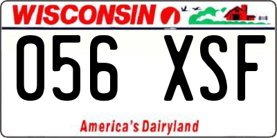 WI license plate 056XSF