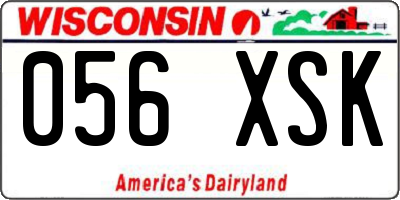 WI license plate 056XSK