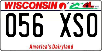 WI license plate 056XSO