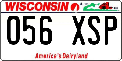 WI license plate 056XSP