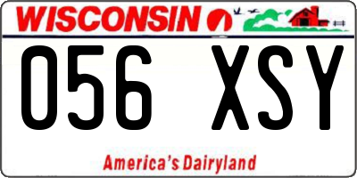 WI license plate 056XSY