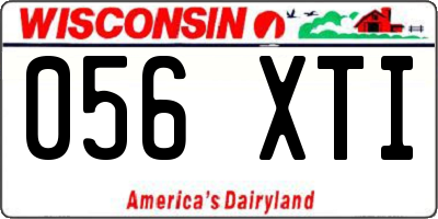 WI license plate 056XTI