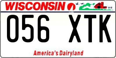 WI license plate 056XTK
