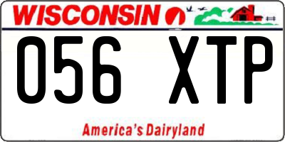 WI license plate 056XTP