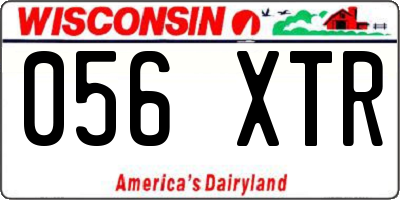 WI license plate 056XTR