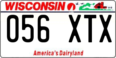 WI license plate 056XTX