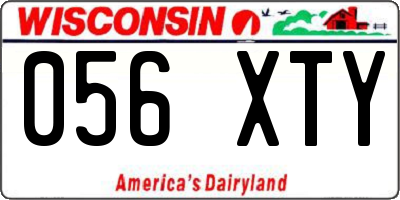 WI license plate 056XTY