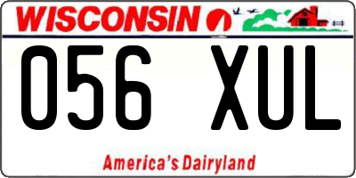 WI license plate 056XUL