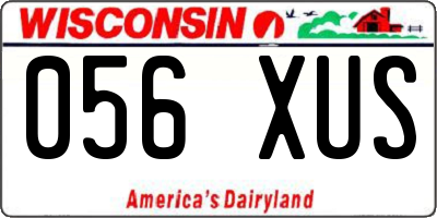WI license plate 056XUS