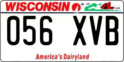 WI license plate 056XVB