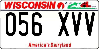 WI license plate 056XVV