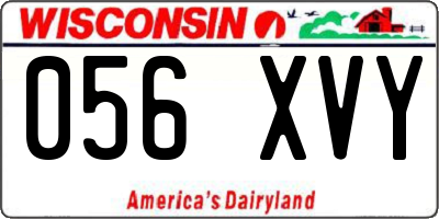 WI license plate 056XVY