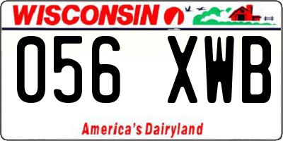 WI license plate 056XWB