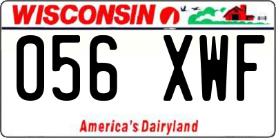 WI license plate 056XWF